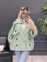 مانتو لینن ژیله دکمه دار کد 4616 - تصویر 15