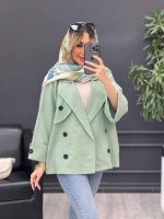 مانتو لینن ژیله دکمه دار کد 4616 - تصویر 3