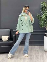 مانتو لینن ژیله دکمه دار کد 4616 - تصویر 9