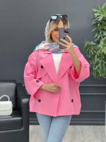 مانتو لینن ژیله دکمه دار کد 4616 - تصویر 14