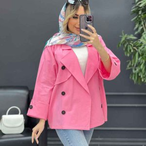 مانتو لینن ژیله دکمه دار کد 4616