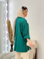 مانتو کراش آستین دکمه کد 4635 - تصویر 6