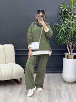 مانتو شلوار جلو بسته یقه دار کد 4648 - تصویر 7