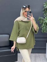 مانتو یقه دو دکمه دو جیب کد 4642 - تصویر 21