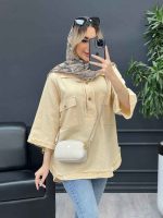 مانتو یقه دو دکمه دو جیب کد 4642 - تصویر 6