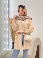 مانتو کراش بغل چهار دکمه کد 4638 - تصویر 10