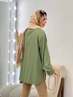 مانتو کراش بغل چهار دکمه کد 4638 - تصویر 9