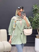 مانتو لینن تک دکمه کد 4646 - تصویر 7