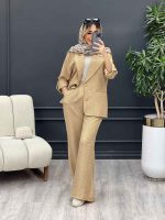 ست مانتو و شلوار دو دکمه جیب نما کد 4634 - تصویر 10
