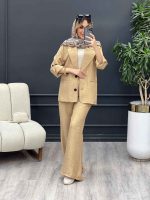 ست مانتو و شلوار دو دکمه جیب نما کد 4634 - تصویر 16