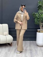 ست مانتو و شلوار دو دکمه جیب نما کد 4634 - تصویر 11