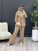 ست مانتو و شلوار دو دکمه جیب نما کد 4634 - تصویر 8