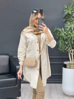 مانتو پشت پیله دو جیب کد 4641 - تصویر 7