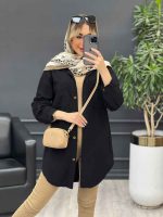 مانتو پشت پیله دو جیب کد 4641 - تصویر 6