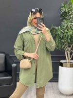 مانتو پشت پیله دو جیب کد 4641 - تصویر 5