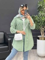 مانتو پشت پیله دو جیب کد 4641 - تصویر 4