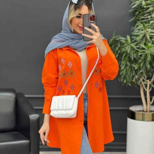مانتو لینن طرح لوزی کد 4636