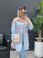 مانتو لینن طرح لوزی کد 4636 - تصویر 5