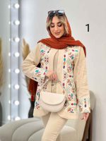 مانتو لینن نچرال طرح سنتی کد 4651 - تصویر 2