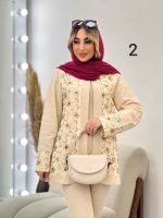 مانتو لینن نچرال طرح سنتی کد 4651 - تصویر 4