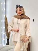شومیز جلو بسته دو تکه کد 4630 - تصویر 13