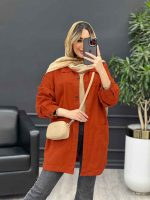 مانتو کتان برش دار دو جیب کد 4652 - تصویر 16