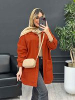 مانتو کتان برش دار دو جیب کد 4652 - تصویر 8