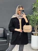 مانتو کتان برش دار دو جیب کد 4652 - تصویر 6
