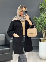 مانتو کتان برش دار دو جیب کد 4652 - تصویر 14