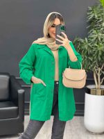 مانتو کتان برش دار دو جیب کد 4652 - تصویر 13