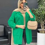 مانتو کتان برش دار دو جیب کد 4652