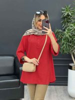 مانتو کرسپو یقه سه دکمه کد 4530 - تصویر 10