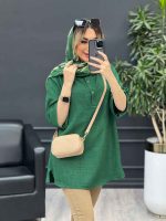 مانتو کرسپو یقه سه دکمه کد 4530 - تصویر 3