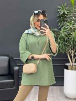 مانتو کرسپو یقه سه دکمه کد 4530 - تصویر 7