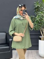 مانتو کرسپو یقه سه دکمه کد 4530 - تصویر 15