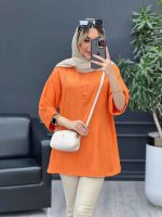 مانتو کرسپو یقه سه دکمه کد 4530