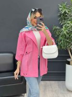 مانتو دو جیب پیله پایین پاگن کد 4579 - تصویر 17