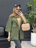 مانتو دو جیب پیله پایین پاگن کد 4579 - تصویر 10
