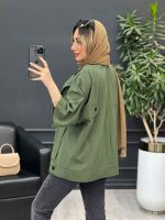 مانتو دو جیب پیله پایین پاگن کد 4579 - تصویر 8