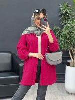 مانتو کتان برش دار دو جیب کد 4652 - تصویر 2