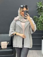 مانتو دو جیب پیله پایین پاگن کد 4579 - تصویر 5