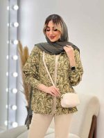 شومیز طرح دار تک جیب کد 4560 - تصویر 2