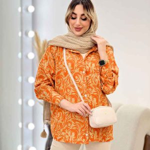 شومیز طرح دار تک جیب کد 4560