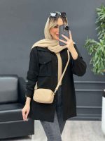 مانتو سر جیب دکمه آستین پیله کد 4556 - تصویر 5