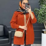 مانتو کتان دو جیب بالا کد 4580