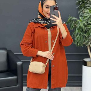 مانتو کتان دو جیب بالا کد 4580