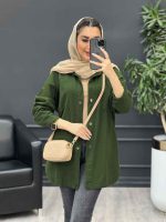 مانتو کتان دو جیب بالا کد 4580 - تصویر 17
