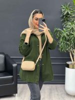 مانتو کتان دو جیب بالا کد 4580 - تصویر 9
