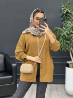 مانتو کتان دو جیب بالا کد 4580 - تصویر 21