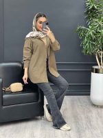 مانتو کتان دو جیب بالا کد 4580 - تصویر 20
